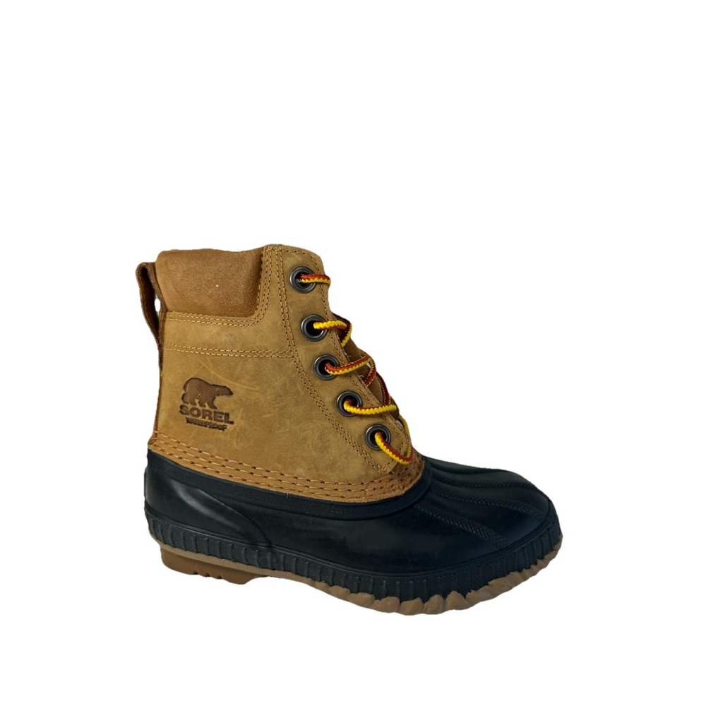 Sorel Youth Cheyanne II Waterproof Lace-Up Boots Brown/Yellow Size 1Y NO BOX